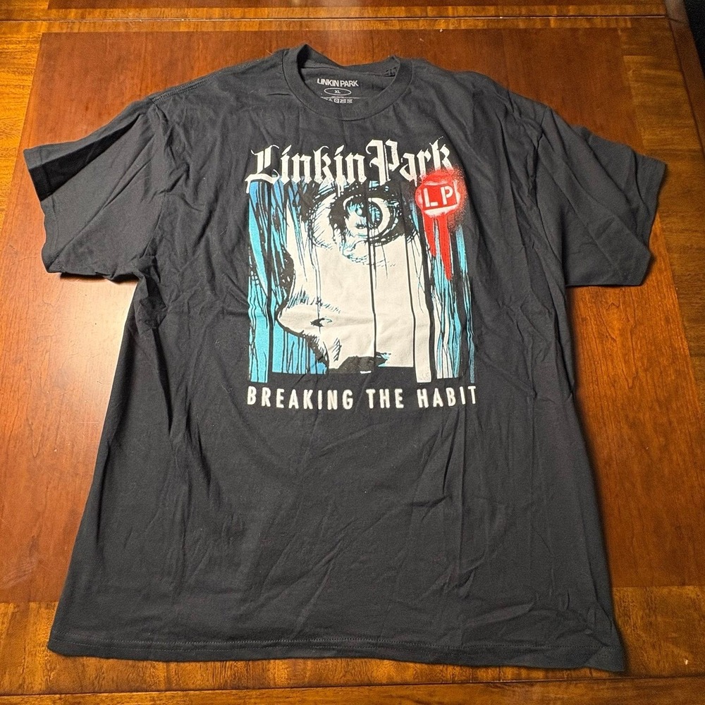 Linkin Park Breaking the Habit Anime Graphic Black T-Shirt XL Band Tee